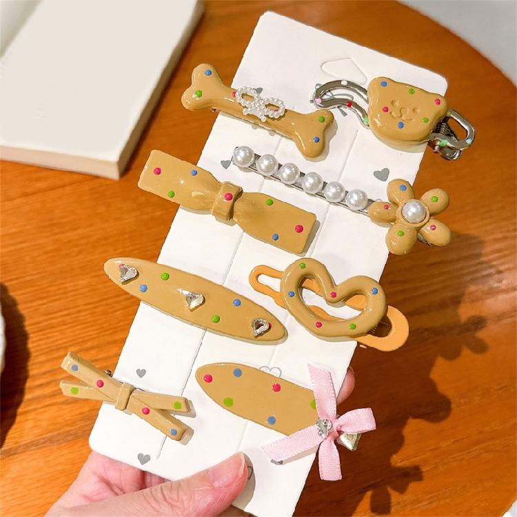 8Pcs Cartoon Star Shaped Hair Clip Resin Duckbill Barrettes Stylish Hairpin for Women Girls Hairstyling Accessories