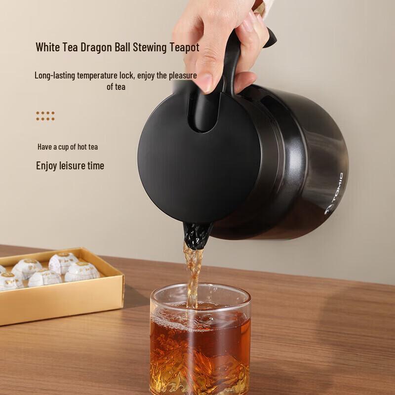TOMIC Double Wall Stainless Steel Thermos Tea Pot