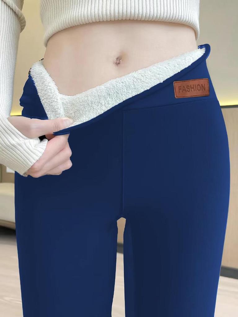 Temu Hot Selling Large Size Autumn/Winter Lambswool Warm Thick Elastic Fleece Lined Pants