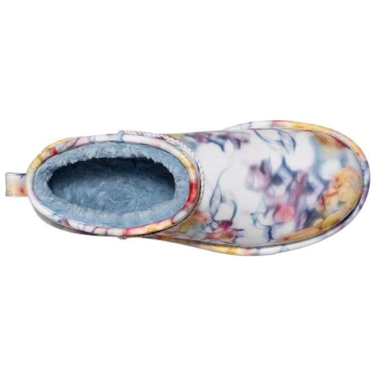 UGG Classic Ultra Mini Platform Boot Collina Strada Light Blue Floral Unisex Sneakers 1170171-LLF