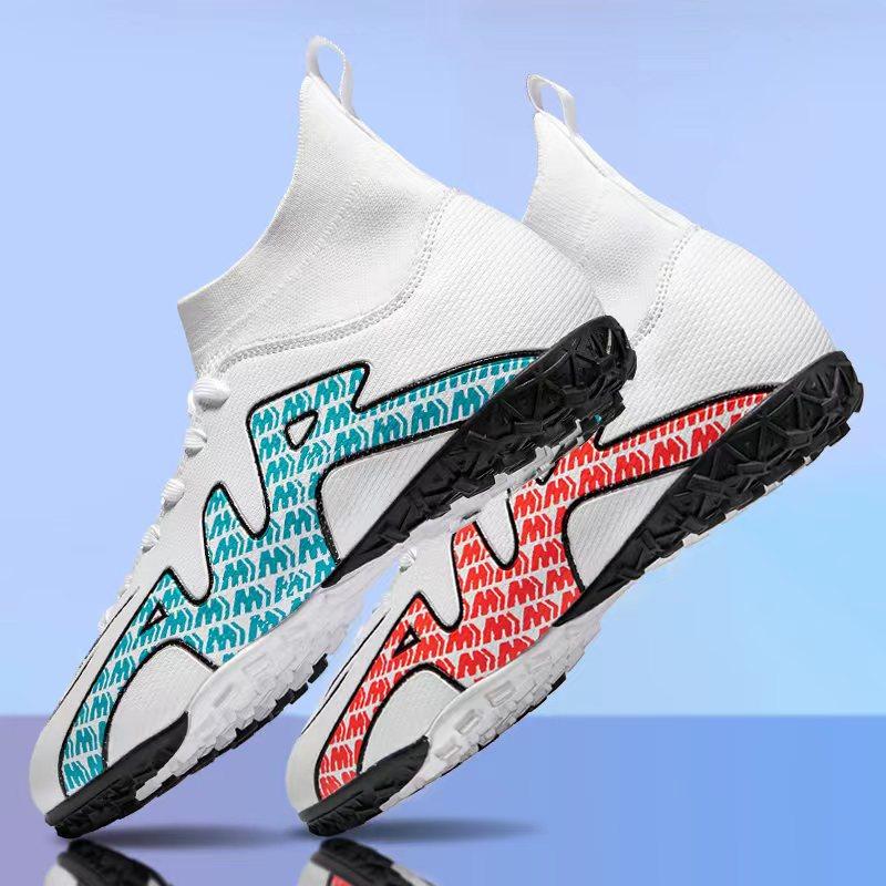 High-Top Football Shoes Tf Broken Nails Artificial Turf Ag Nails Leather Feet Youth Students Boys And Girls Training Shoes