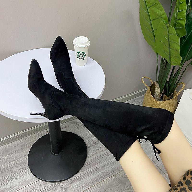 Evening Wind Temperament Tall Over the Knee Boots Tide Increases Solid Color Lightweight Non-slip Boots Women's Autumn and Winter 2025