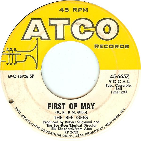 

7-дюймовая пластинка BEE GEES - First Of May 456657 ATCO Records 1969 США Поп Б/У
