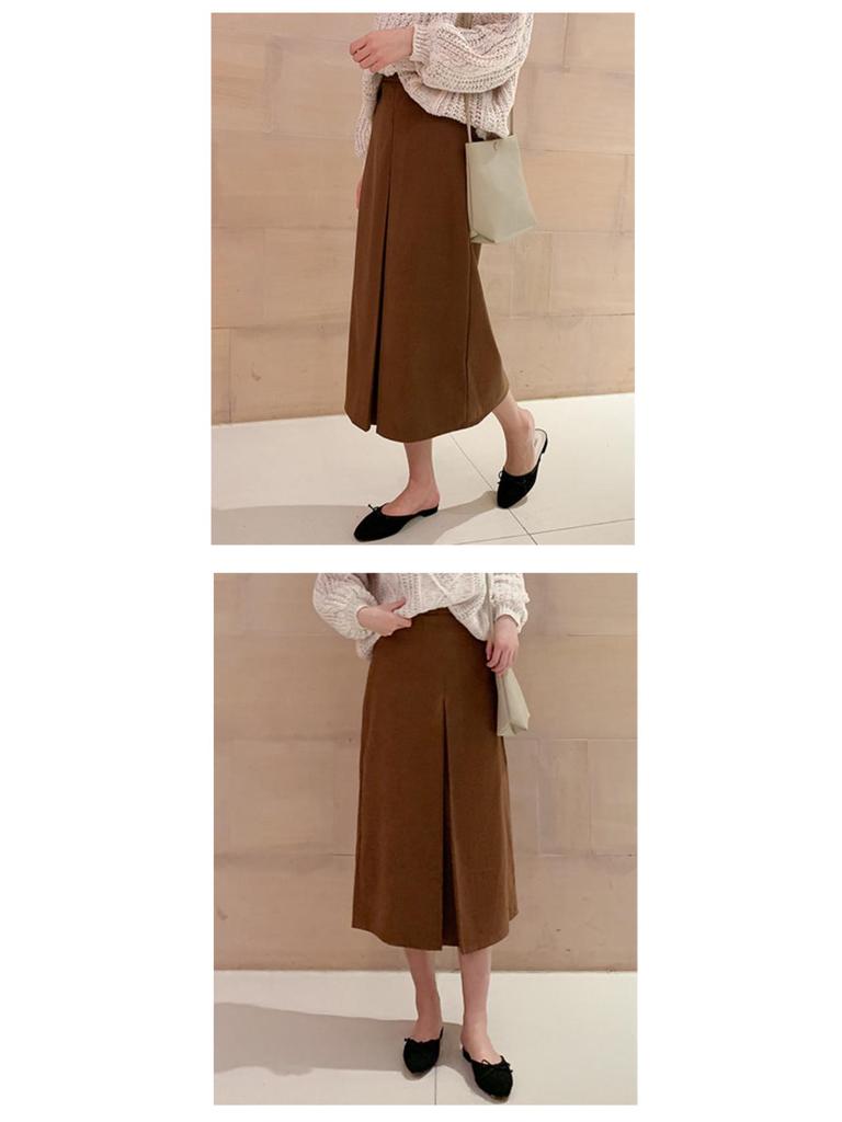 Damen-Bleistiftrock in Übergröße, hoher Bund, Wildleder, Maillard-Farbe, schlankmachend, A-Linie, mittellang