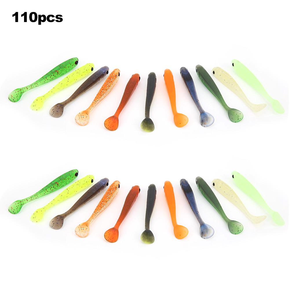 55mm Simulation Artificial Small Fish Soft Fishing Lure Baits with T Tail Accessory