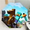 Minecraft5 Print Automatic Umbrella, 8 Rib Iron Frame, Plastic Handle, Suitable for Outdoor Travel &Daily , Ideal Gift