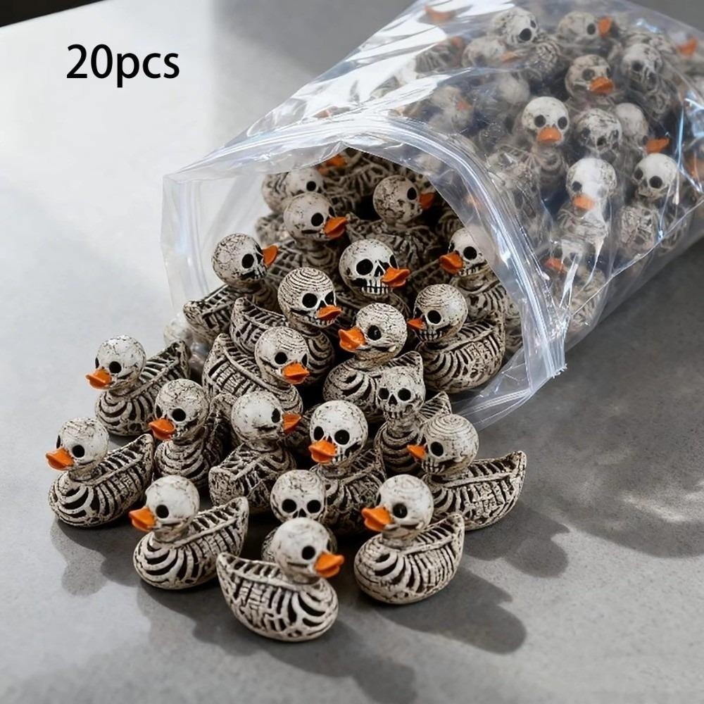 20pcs 20-Pack Skull Duck Figurines Resin Material Skull Mini Figurines Office Decor 20pcs