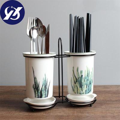 Nordic Ceramic Spoon Chopsticks Rack Bucket W Te Porcelain Tableware Holder Knife Fork Storage Box Kitchen Utensils Organizer