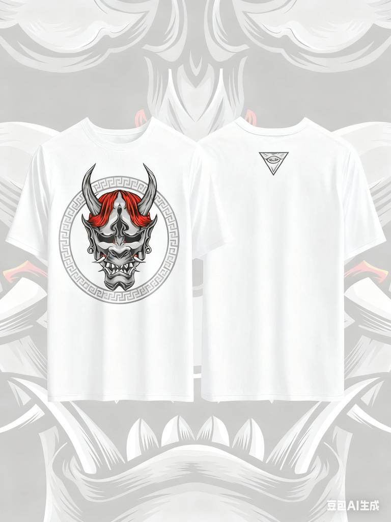 Devil Elements Printed Pure Cotton Tshirt for Men and Women Dark Style Short Sleeved Oversized Gothic Retro Summer Tshirt