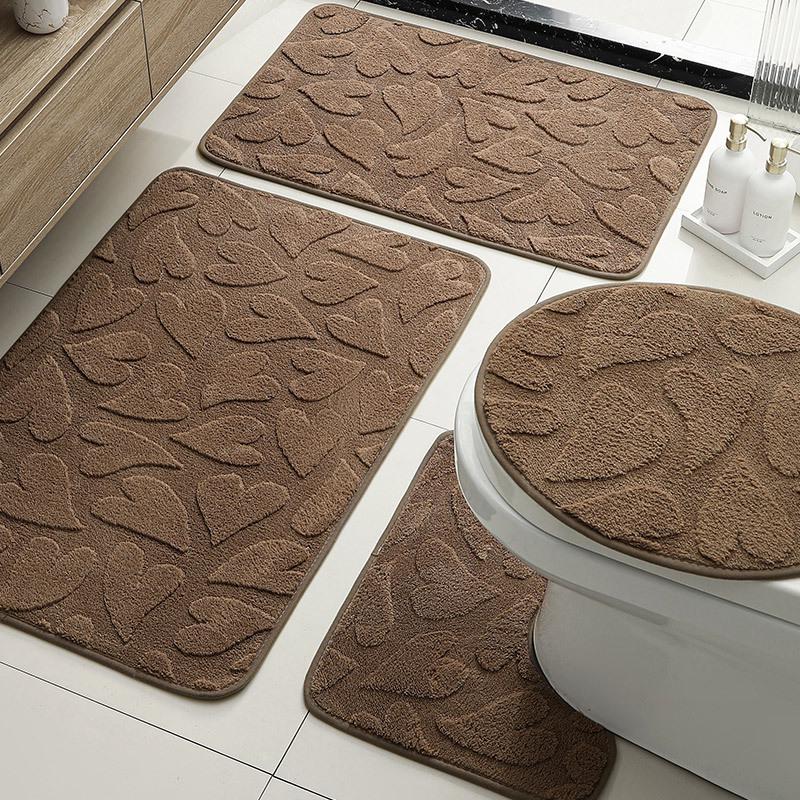 Cashmere-Feel Jacquard Anti-Slip Bathroom & Toilet Door Mat