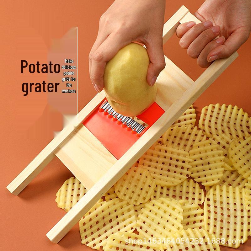 Potato Grid Wave Slicer & Scraper – Household Knife for Potato Chips.