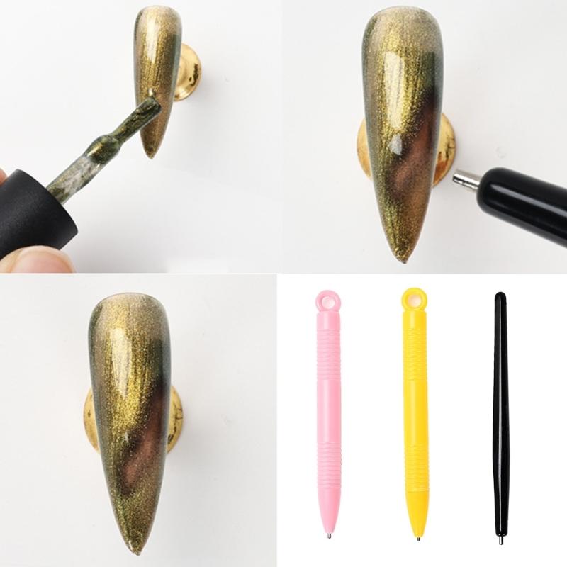 Steel Ball Magnetic Pen Nail Dotting Tool Nail Dotting Manicure Tool for Cats Eye Gel Polish Nail Art Decoration