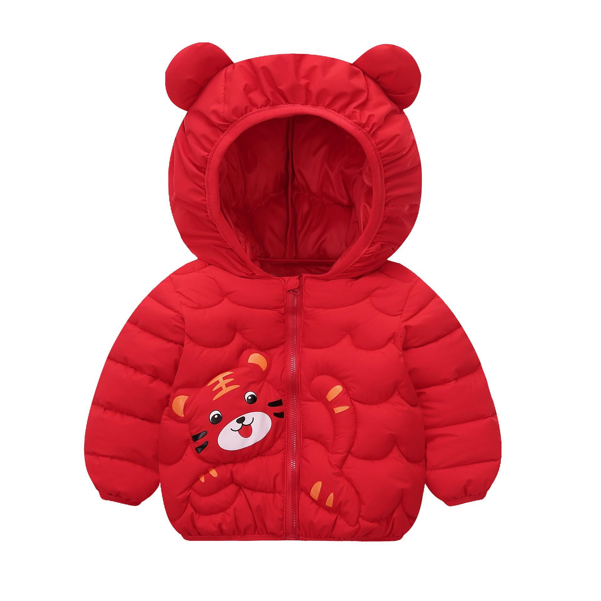 Kids  Pocket Coat - Color Short Cotton Jacket 100 красный
