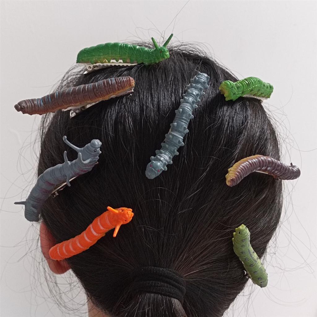Set of 12 Versatile Caterpillar Hairpin Unique Caterpillar Hair Grips Decoration Stylish Hair Clip Hair Ornament