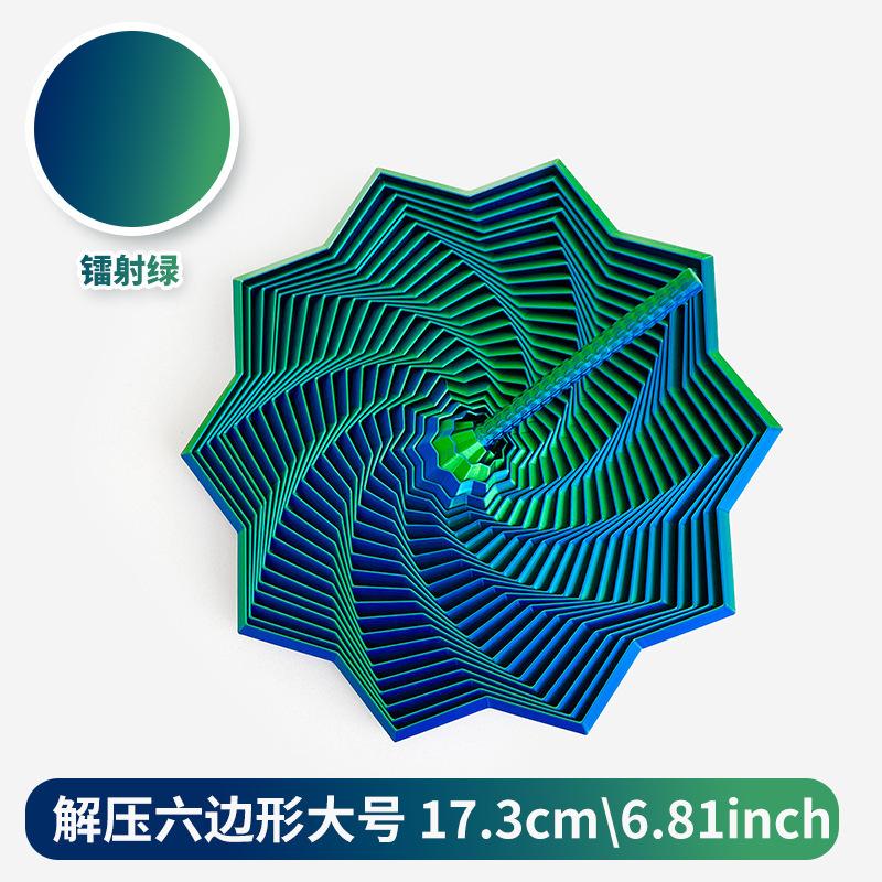 3D Printed Sensory Fidget Hexagon Fractal Star Finger Rotating Spiral Anti Stress Relief Toy Desktop Decompression Radish Tower