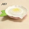 Small Hand Grinder Ceramic Garlic Grater Plate, with Leaf Handle Design, Manual Lemon Zester Plate Easy Cleaning Kitchen Grinding Tool, for Ginger And
