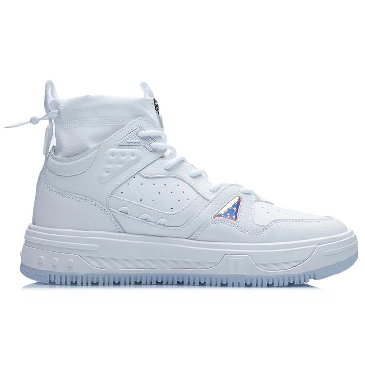 New LiNing The Domain Line Execute Slip Resistant High Top Skateboard Shoes Men's White AGCR493-1