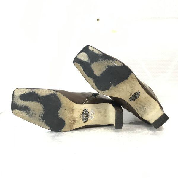 BALENCIAGA Genuine Leather Long Boots Women 35.5 22.5-23cm Brown Made in Japan(USED)