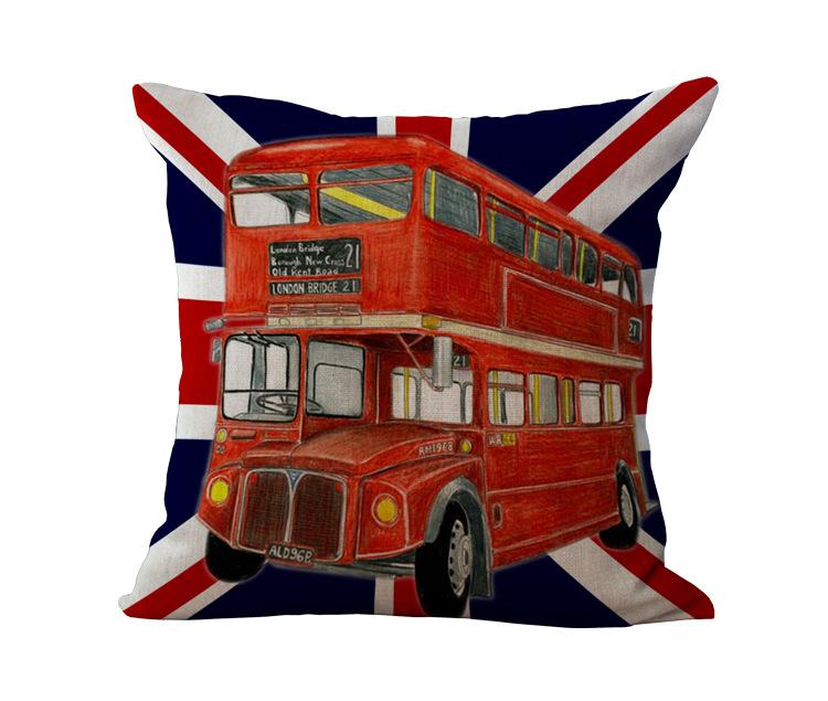Cozy Cushion Cover American & British Flags Pet Dog Printed Personality Throw Pillow Case Home Decorative Pillows Square 45x45cm