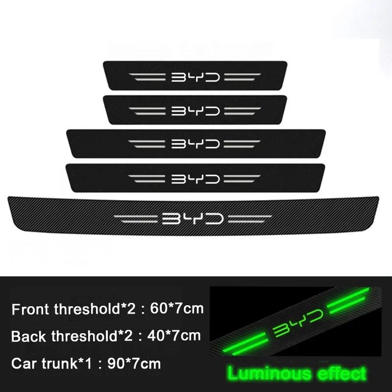 Luminous Car Door Threshold Decals for BYD Song Tang Yuan Qin Pro Plus 2025 Dolphin Seagull Atto3 GT Door Entry Pedal Guards Pad