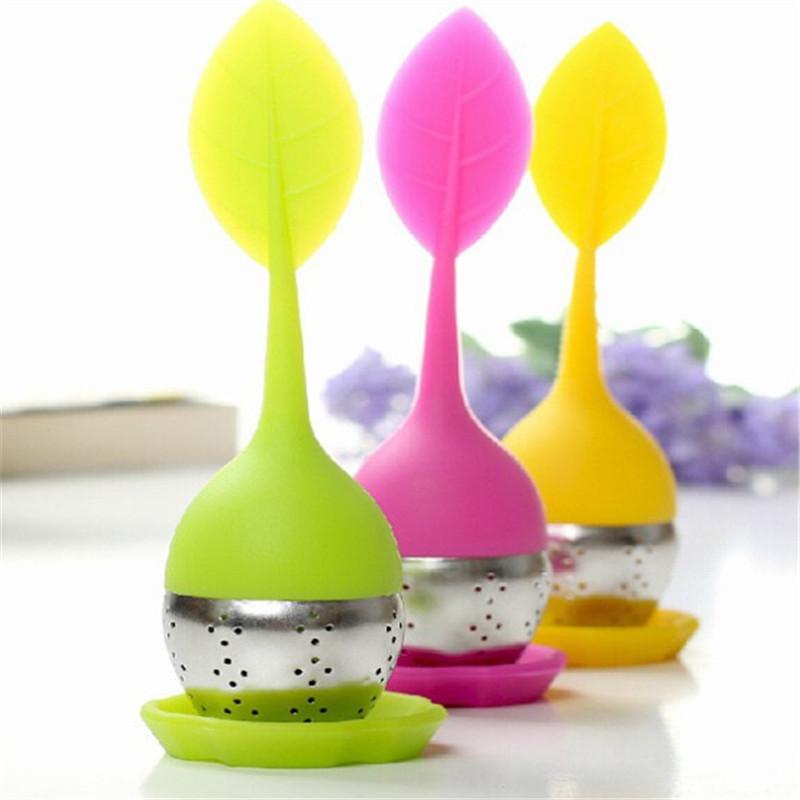 1Pc Creative Silicone Funny Leaf Lemon Shape Tea Infuser Loose Strainer Herbal Spice Infuser Filter Tool