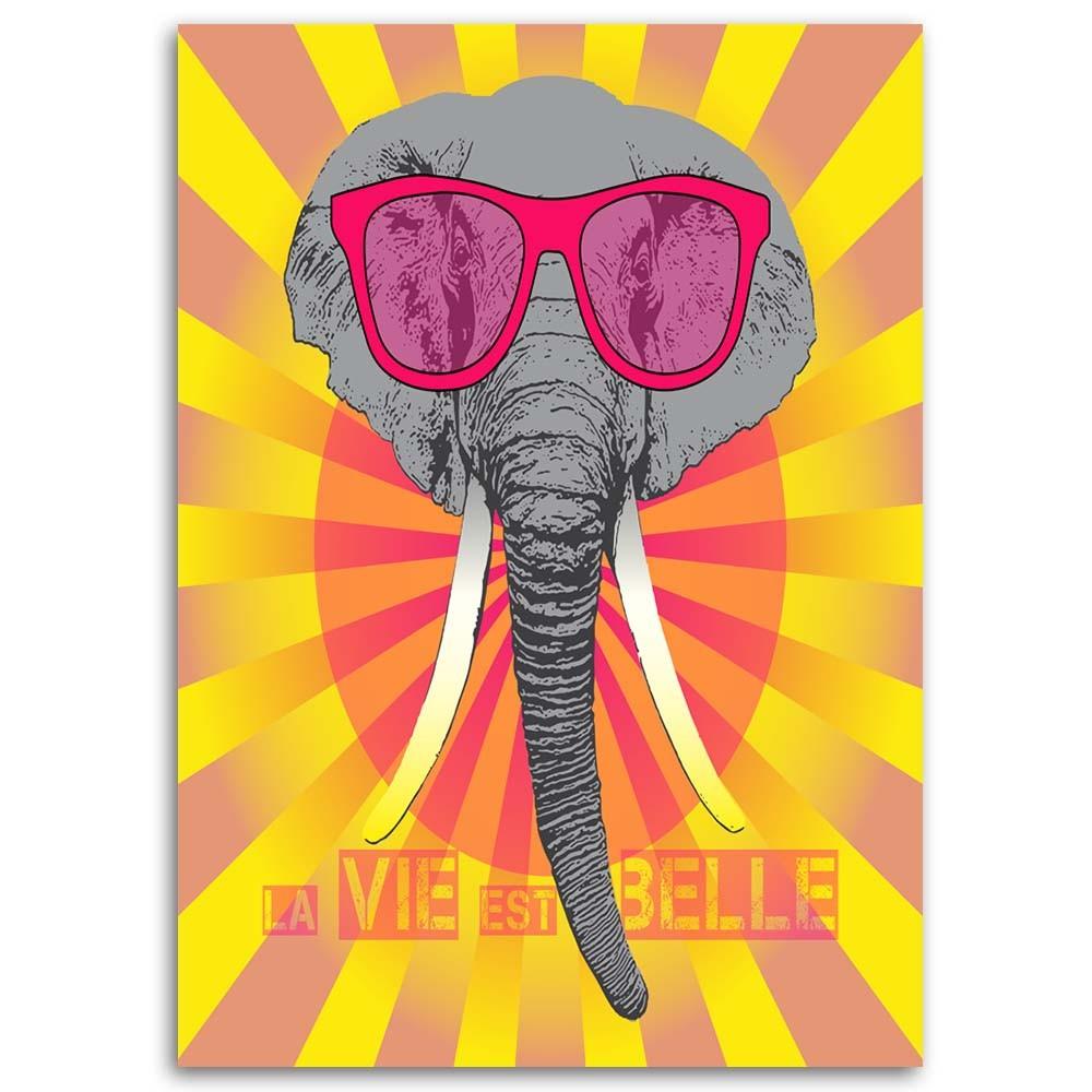 Canvas Print, Elephant In Glasses