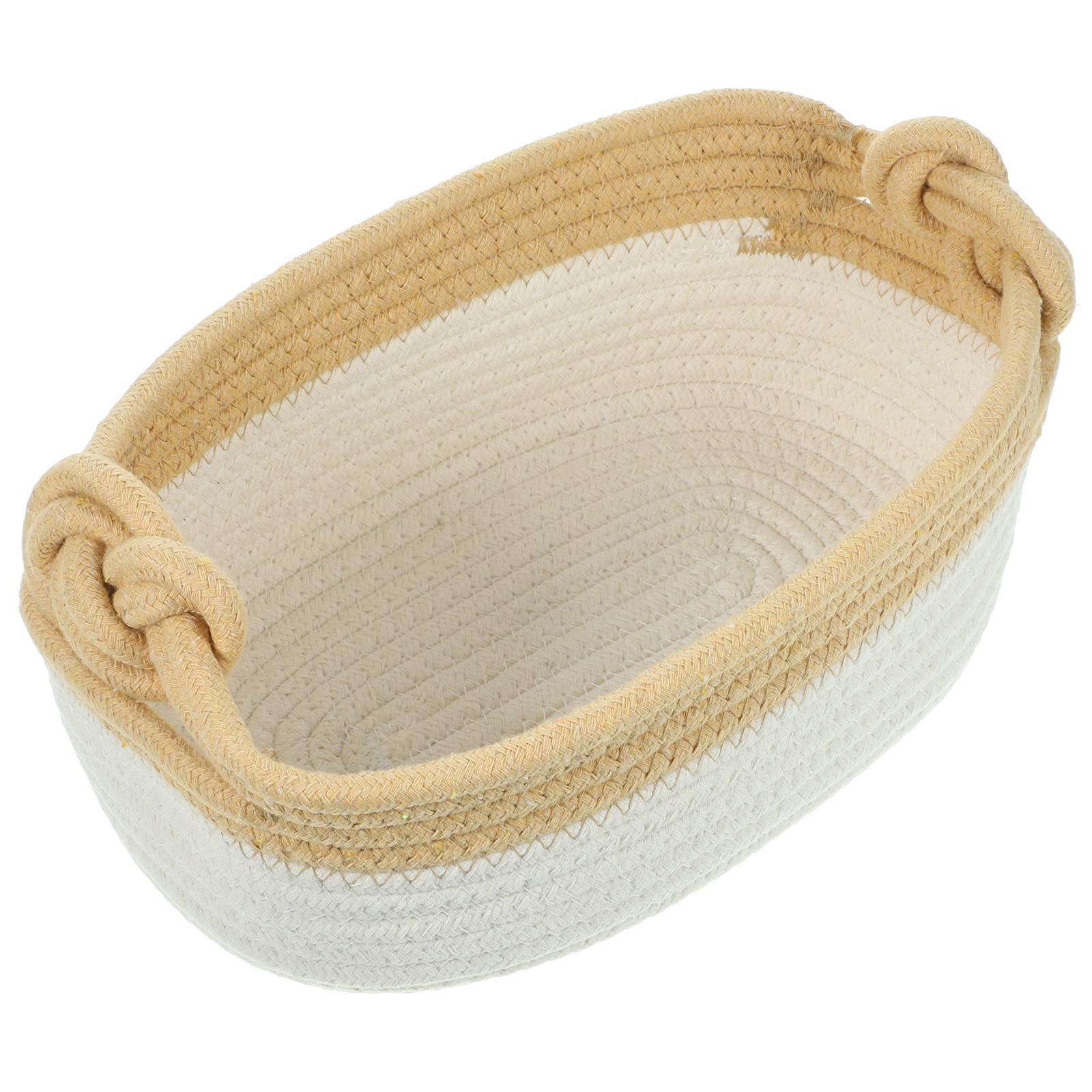 Cotton Storage Holder Rope Woven Storage Basket Small Gray Top Desk ganizer Multi Purpose Home Container