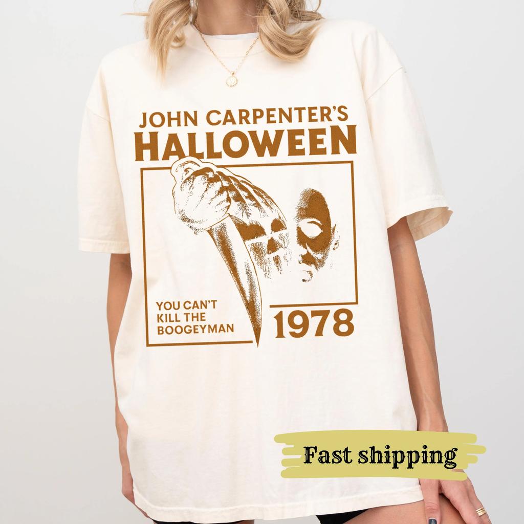 Halloween 1978 Koszulka Michael Myersa Koszulka Comfort Colors z filmu horroru Koszulka Johna Carpentera Koszulka z serii horrorów slasherów