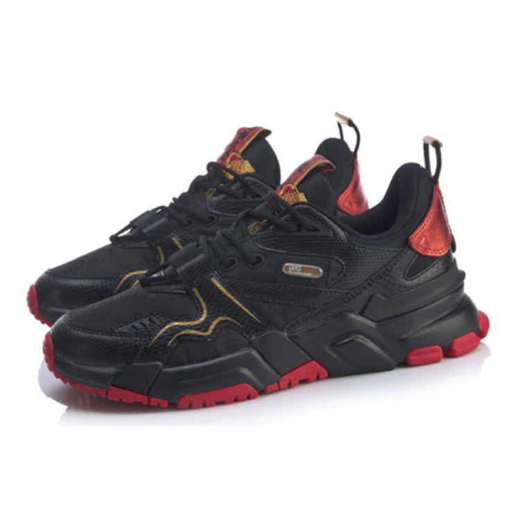 Li Ning 001 Journey Cny Support Classic Low Top Sports Casual Shoes Men sneakers Black Red AGCQ103-1