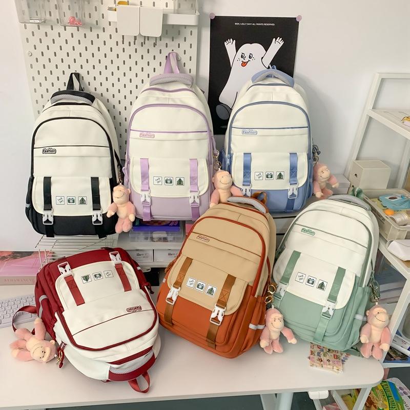 New Schoolbag for Female High School Students Simple Junior High School Students Backpack Lightweight Cute Versatile Large Capacity Student Backpack