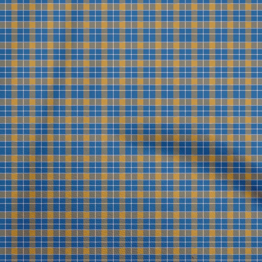 oneOone Cotton Flex Green Fabric Check Sewing Material Print Fabric By The Yard 40 Inch