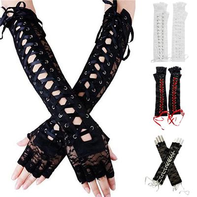Cosplay Gloves 1 Pair Halloween Retro Women's Long Gloves Gothic Lace Fingerless