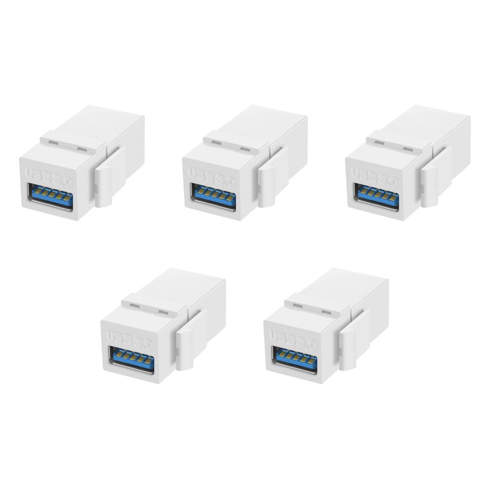 5/10Pcs USB 3.0 Keystone Jack Inserts Connect Equipment with USB Port Snap-in Connector Socket Port for Wall Plate Outlet Panel