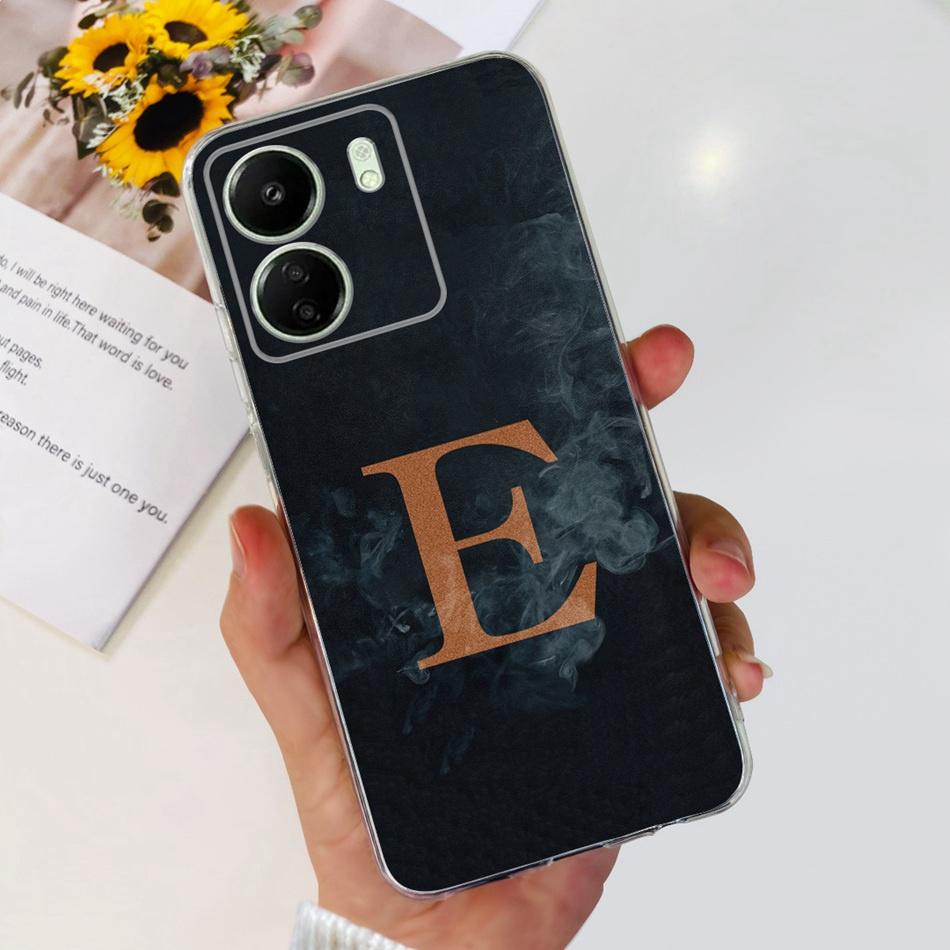 For Xiaomi Redmi 13C Case Redmi 13C 2023 Fashion Initial Letter Soft Silicone TPU Phone Cover For Redmi13C 13 C 4G