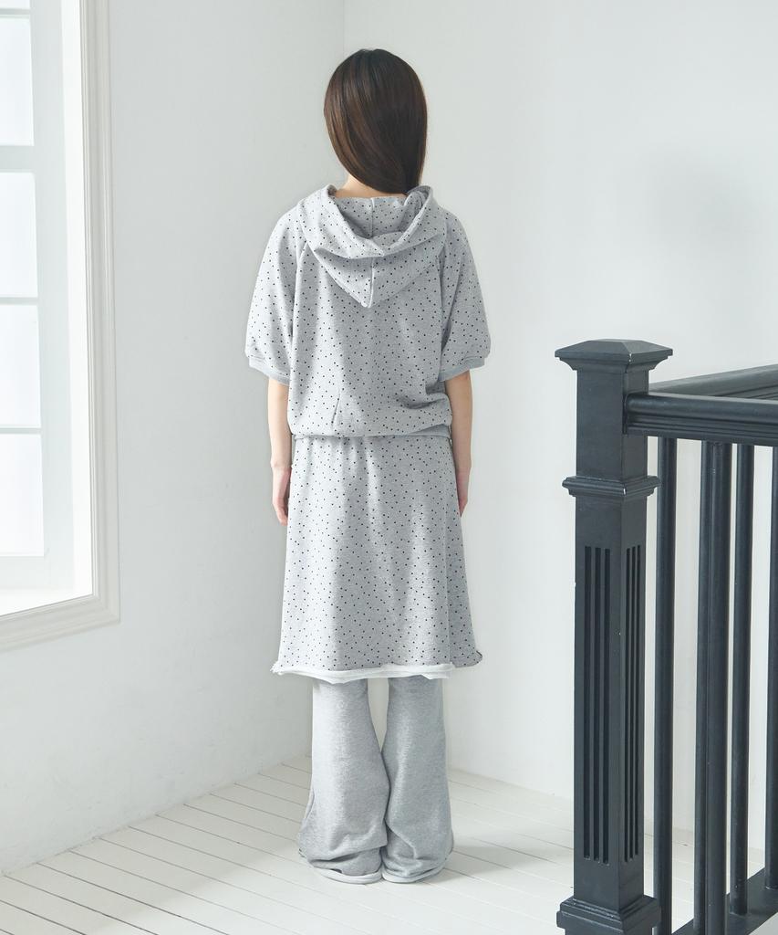 VIDEO JOCKEY Dot Skirt Pants [Melange Gray]