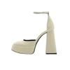Elegant High Heels Shoes Female 2025 Sexy Ankle Straps Black White Women's Heeled Platform Party Shoe Dress Pumps Ladies