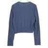 Salvatore Ferragamo 0718924 Navy Rayon x Nylon Gancini Charm Stud Design Cardigan tops M purpleUsed