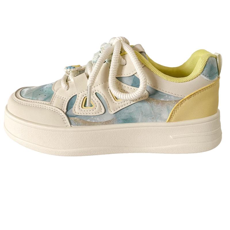 

FY-105 аксессуары для собак платформа белые туфли женский нишевый дизайн повседневные кеды 2025 весна новые туфли-хлебушки 35 жёлтый