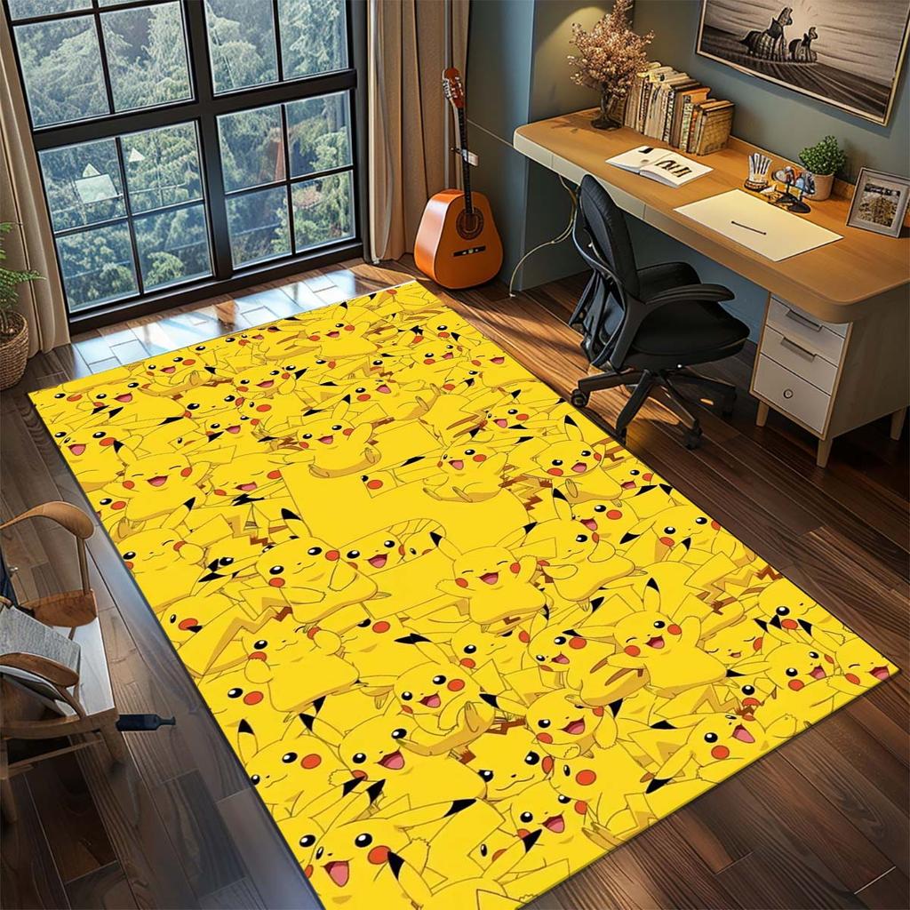 Pokemon Anime Rug Carpet Large Area Rug Non Slip Washable Floor Mat Gamer Room Bedroom Home Decor