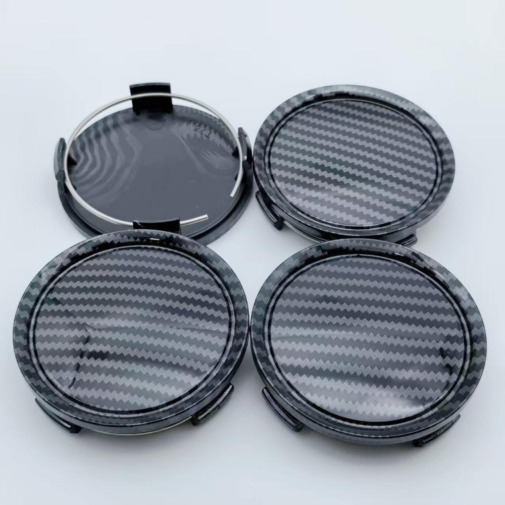 4pcs ABS 74mm ( 69mm I.D) Carbon Fibre Car Wheel Center Caps Rim Hubcaps Centre Cover Wheels Hub Lid Replace Styling Accessories