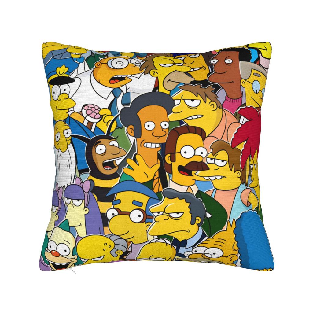 Pillow Cover Funny SSimpsons Green Polka Dot Family Cute Funny Pillow Case For Sofa Couch Bed Living Room Pillowcases