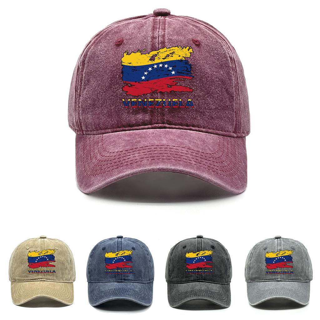 Venezuela Flag Sun Protect Hat Adjustable Strap Solid Color Cotton Outdoor Casual Baseball Cap Unisex Summer Hat Breathable