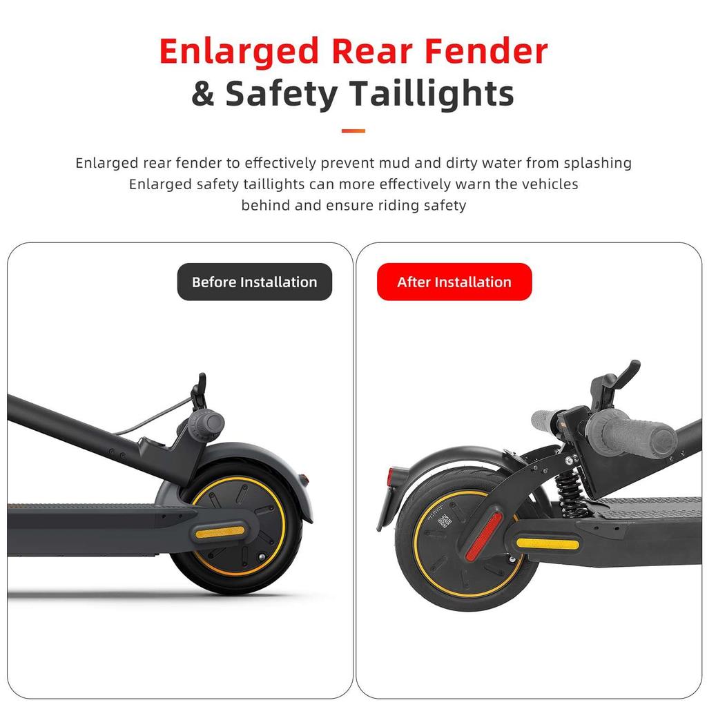 Ulip Black V2 Rear Suspension for Segway Ninebot Max G30/G30LP/G30LE/G30E Electric Scooter with Fender Shock Absorber