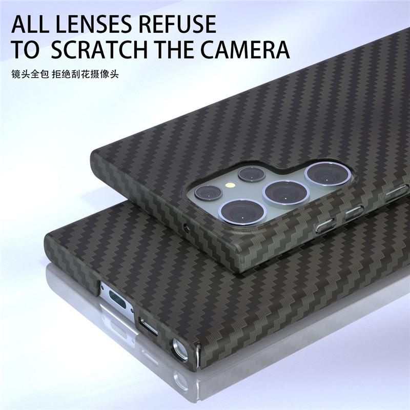 Applicable to S25 mobile phone case water sticker carbon fiber PC contrasting color S23PRO Samsung S22Ultra hard case Samsung