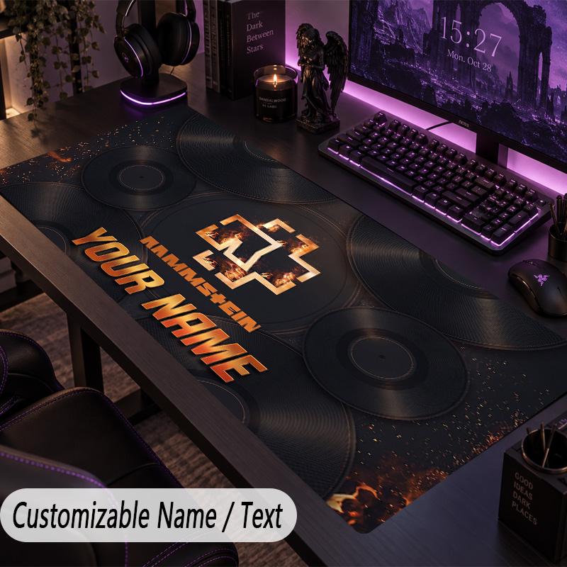 Large Mouse PadRammstein Custom Name Text Personalized Desk Mat Non Slip Gaming Pad