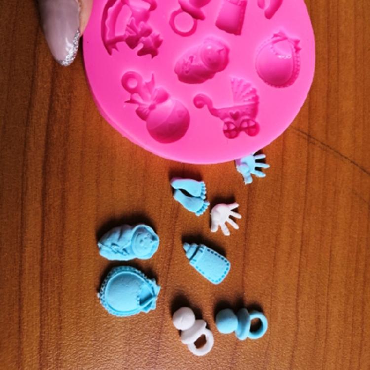 Tema Chá de Bebê Mini Bolo Molde de Fondant Conjunto de Moldes de Silicone para Doces Bolo de Doce