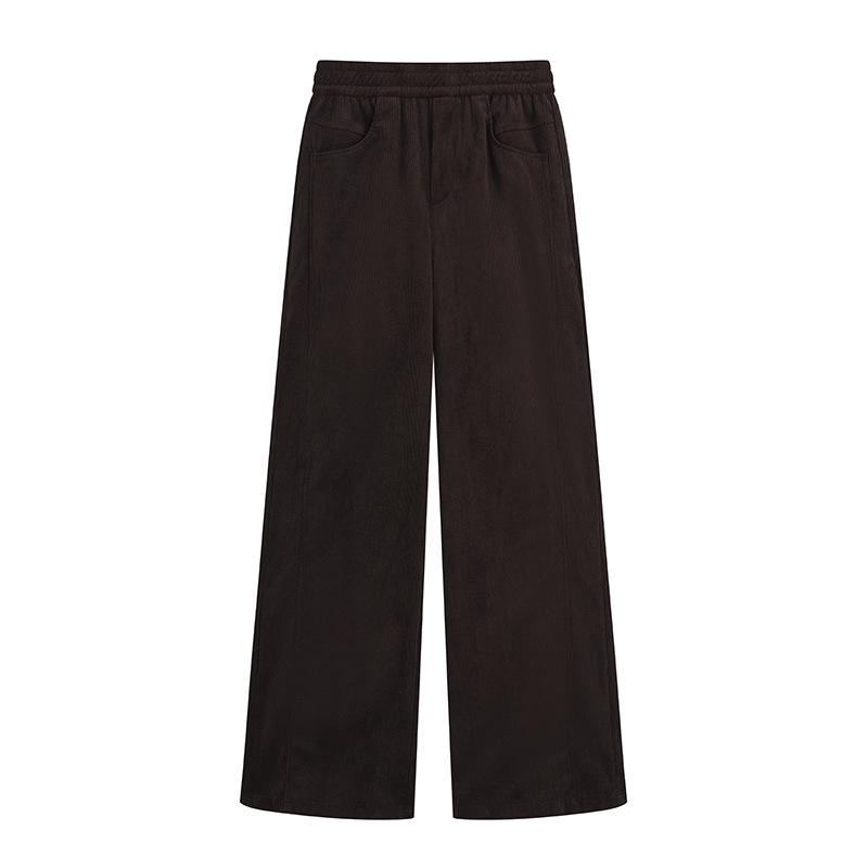 Women's T8 Corduroy A-line Wide Leg Pants - Slim Fit for Autumn & Winter