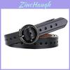 Retro Womens Leather Belt For Denim Skirts With Alloy Buckle And Slim Width