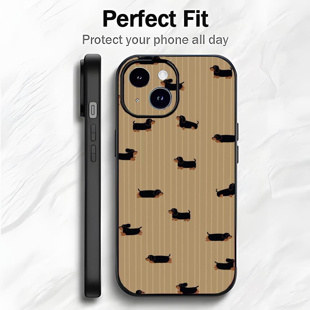 Cute Long Dog D-Dachshund Phone Case Phone Case Soft Packaging Lightweight For iPhone17 16 15 14 13ProMax