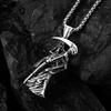 Men's Titanium Steel Skull & Scythe Pendant Necklace - European & American Style